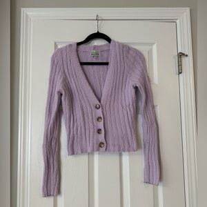 Major Label Group Fuzzy Purple Cardigan